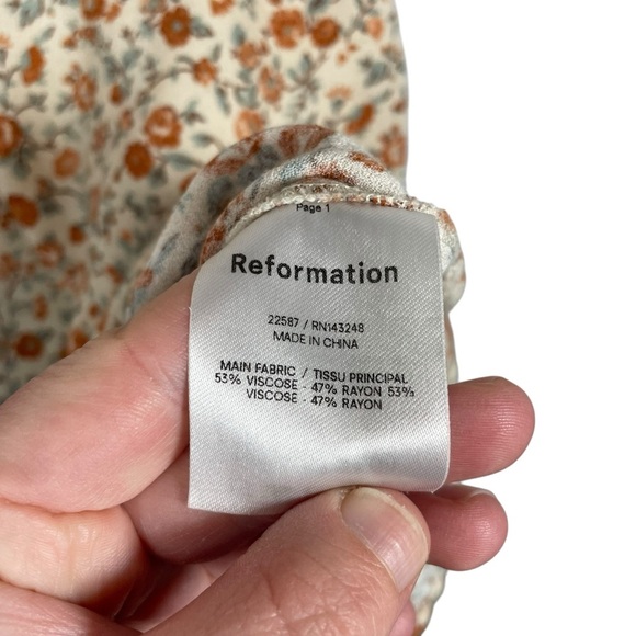 NWOT Reformation Rovino Floral Strappy Blouse in Fairy Size M - Picture 6 of 11